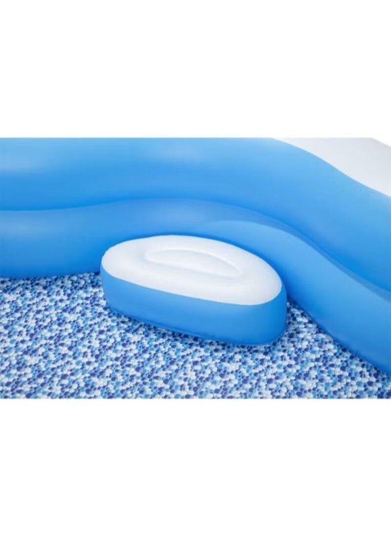 Bestway Family Pool Splash View Pool with Seats and Clear Hole + 2 Cup Holders 270 x 198 x 51 cm - 54409