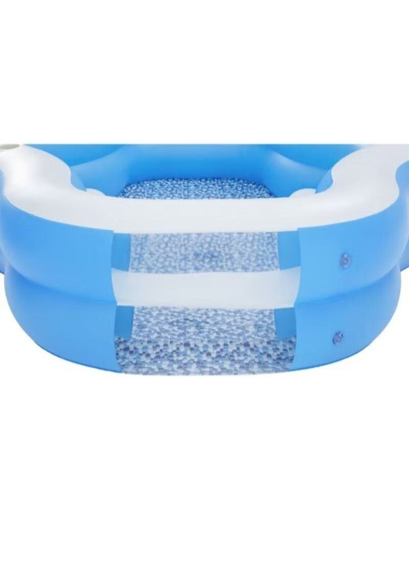Bestway Family Pool Splash View Pool with Seats and Clear Hole + 2 Cup Holders 270 x 198 x 51 cm - 54409