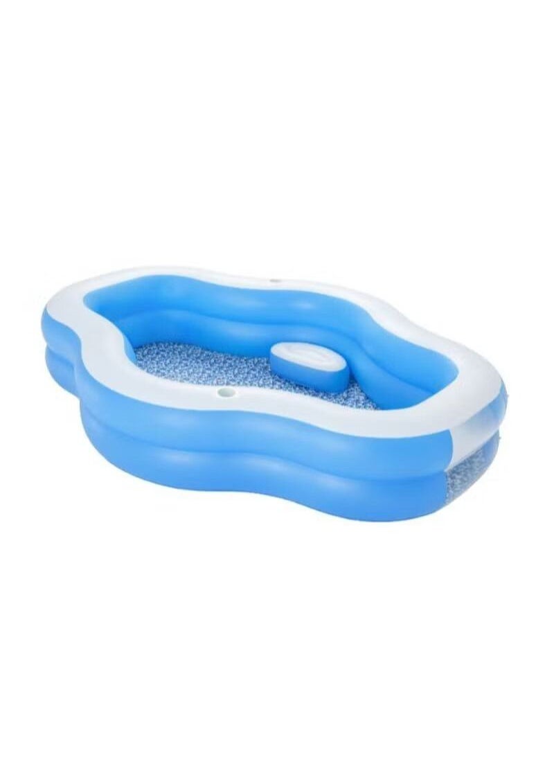 Bestway Family Pool Splash View Pool with Seats and Clear Hole + 2 Cup Holders 270 x 198 x 51 cm - 54409