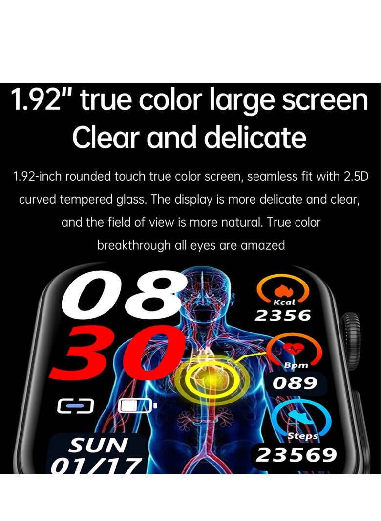 AROAQ Smart Watch, Fitness Tracker With Heart Rate Monitor, Black Leather Multifunctional Smart Watch, Waterproof Activity Tracker For Android And Ios Phones - Image 3