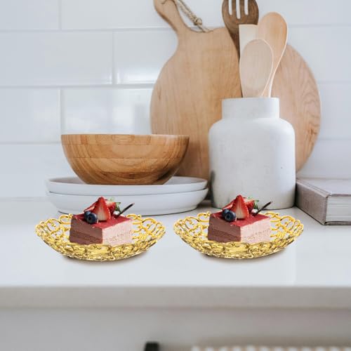 VOSAREA 12pcs Ramadan Serving Trays Eid Mubarak Trays Islam Muslim Platters Table Decoration Eid Al- Iftar Party Pastry Dessert Cookie Display Holder (3.14X3.14X0.59 Inch) - Image 3