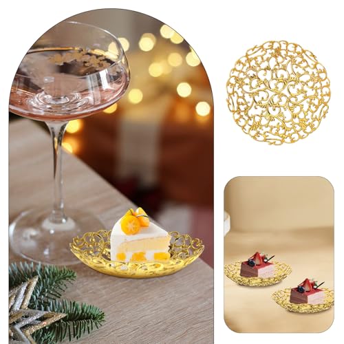 VOSAREA 12pcs Ramadan Serving Trays Eid Mubarak Trays Islam Muslim Platters Table Decoration Eid Al- Iftar Party Pastry Dessert Cookie Display Holder (3.14X3.14X0.59 Inch) - Image 5