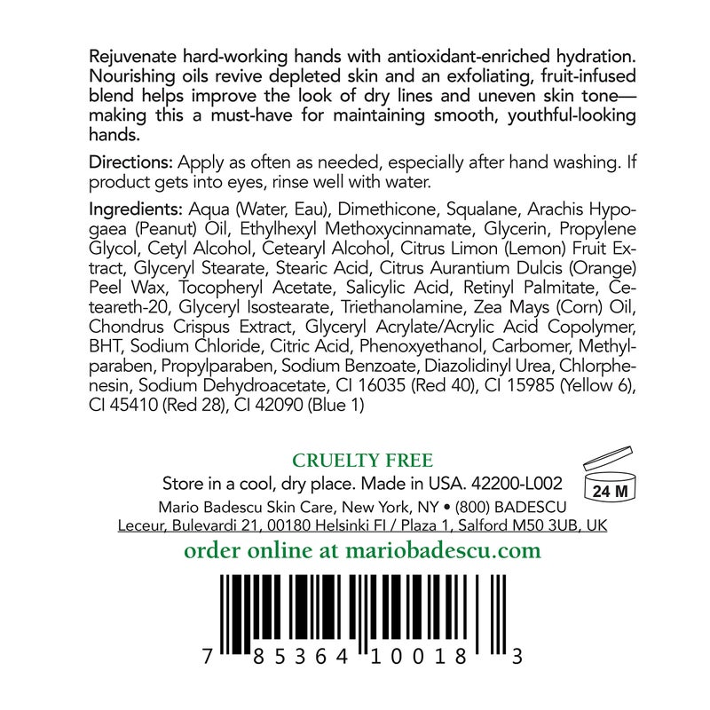 Mario Badescu Fruit and Vitamin A Hand Cream - Lightweight Hand Lotion for Dry Skin- Moisturizer Infused with Alpha Hydroxy Acids for Softer, Smoother Skin, 4 Fl Oz - Image 2