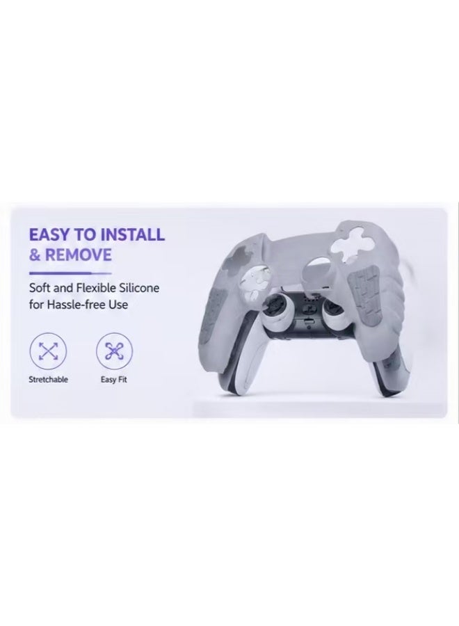 Captaintech Ergonomic Non-Slip Silicone Controller Cover for PlayStation 5 DualSense - Includes Joystick Thumb Grips u0026 Protective Skin Wrap - Image 4