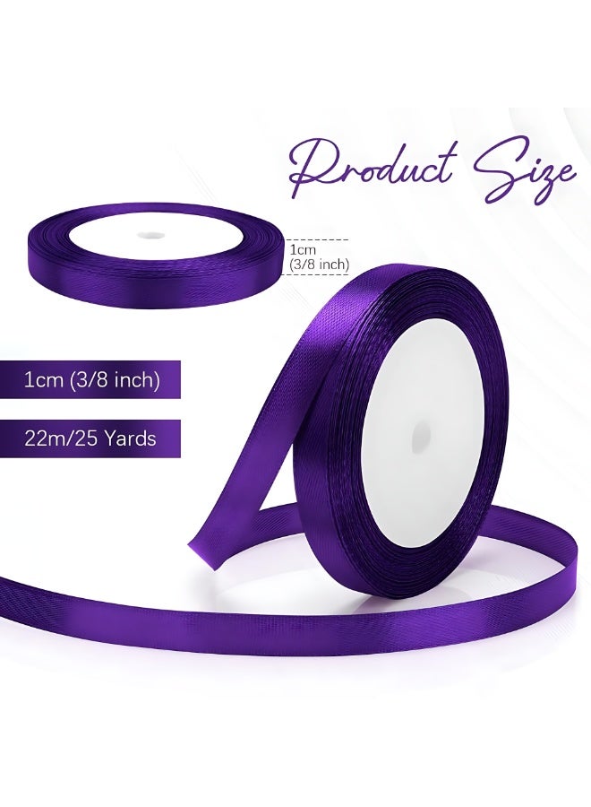 Neonix Ribbon Party Decoration Supplies, Purple Ribbon for Gift Bouquet Party Packaging, 3/8 Inch 25 Yards Thin Silk Weave Ribbon for Crafts, Hair, Balloons, Bows, Wedding, Childbirth, DIY Sewing - Image 3