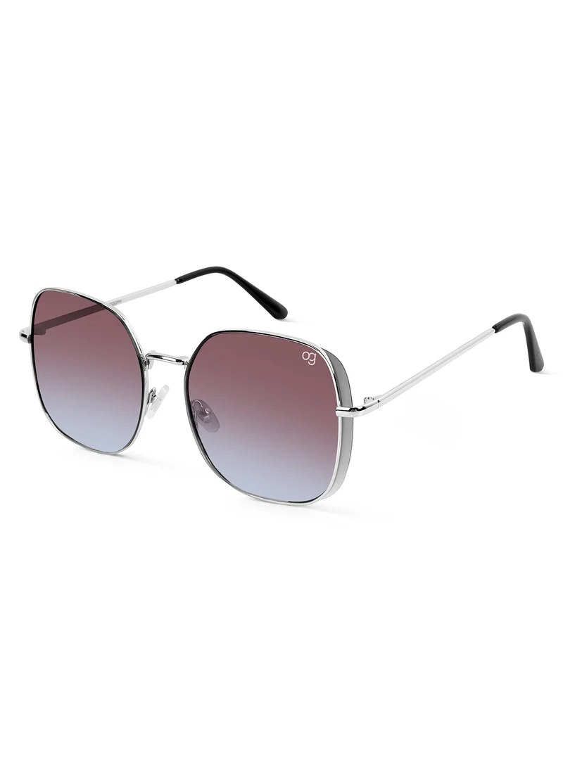 Woggles Latest & Stylish UV Protected Gradient Purple Oversized Sunglasses for Women