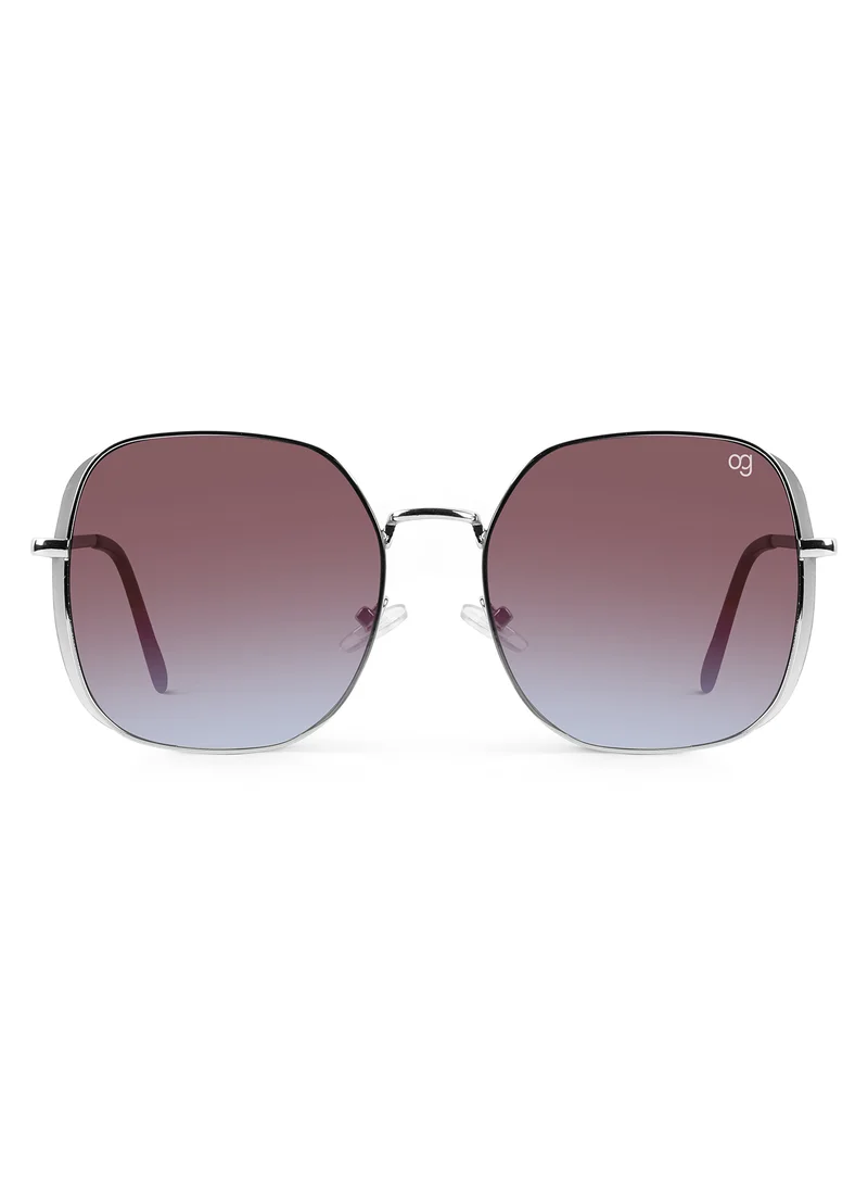 Woggles Latest & Stylish UV Protected Gradient Purple Oversized Sunglasses for Women