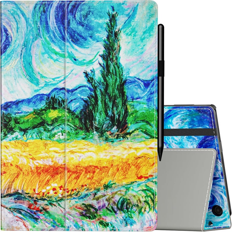annapro Case for Amazon Kindle Fire HD 10 Tablet (ONLY Fit 11th Generation 2021 Release) & Fire HD 10 Plus Tablet - Slim Folding Stand Folio Cover with Auto Wake/Sleep and Hand Strap, Countryside - Image 1