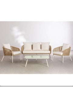 Sampa Rattan Sampa Premium Outdoor Seating Set – Sofa & 2 Chairs in Warm Camel Tone  - Image 1