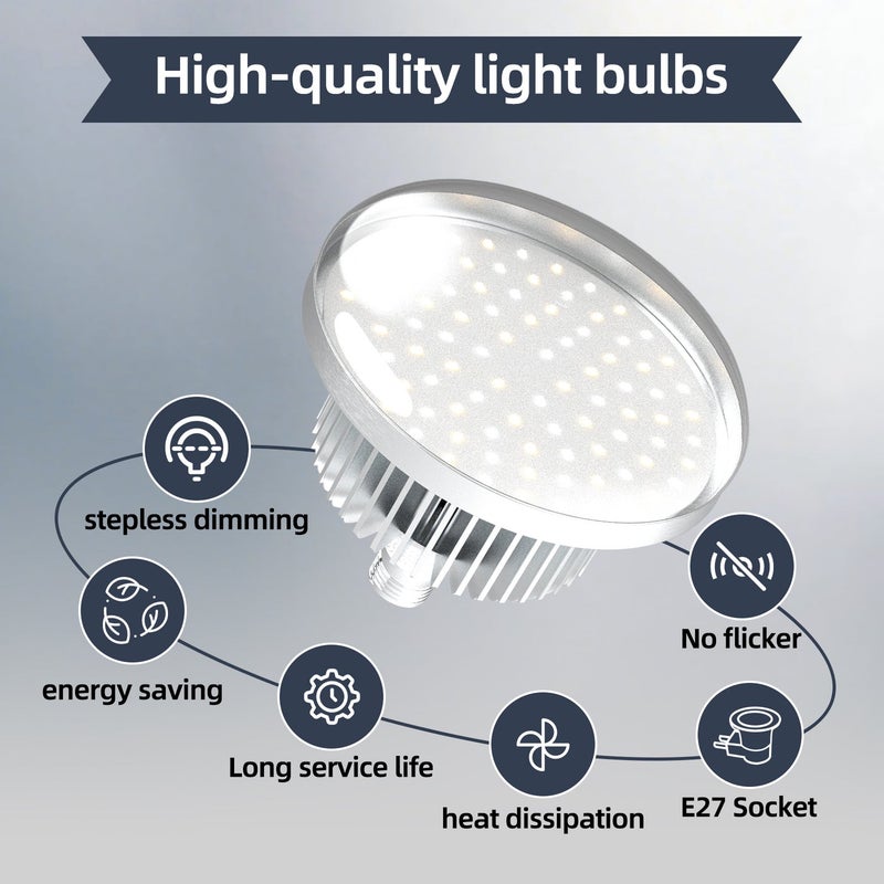 غرانفين طقم إضاءة استوديو تصوير، صندوق إضاءة LED مكافئ قابل للتعتيم بقدرة 480 واط مع جهاز تحكم عن بعد، مؤشر تجسيد اللون 85+، 3 درجات حرارة لونية (3000 كلفن - 6500 كلفن)، حامل إضاءة بطول مترين وإضاءة عن بعد لتصوير الصور والفيديوهات والصور الشخصية والمنتجات والبث المباشر. - Image 2