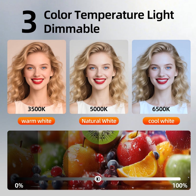 غرانفين طقم إضاءة استوديو تصوير، صندوق إضاءة LED مكافئ قابل للتعتيم بقدرة 480 واط مع جهاز تحكم عن بعد، مؤشر تجسيد اللون 85+، 3 درجات حرارة لونية (3000 كلفن - 6500 كلفن)، حامل إضاءة بطول مترين وإضاءة عن بعد لتصوير الصور والفيديوهات والصور الشخصية والمنتجات والبث المباشر. - Image 3