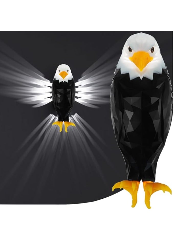 ضوء الجدار النسر الأصلع، ضوء الليل النسر الأمريكي مع جهاز التحكم عن بعد، مصباح النسر المغناطيسي المثبت على الحائط لغرفة النوم، غرفة المعيشة، المدخل، يعمل بالبطارية وضوء النسر للشحن القابل للإزالة  - Image 1