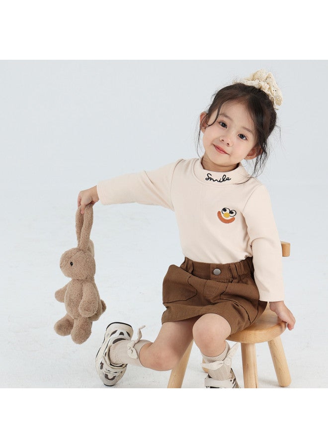 Doxiluka infant & Toddler Top, Spring/autumn Style, Girls' Base Layer, Fleece-lined Warmth, Cute Kids' Thermal Shirt - Image 3