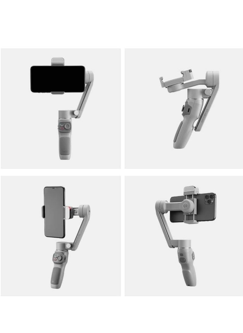 Excefore - Smooth-Q3 Gimbal Stabilizer for Smartphone Android Cell Phone iPhone Zhi yun q 3-Axis Handheld Gimble Stick w/Tripod Stand LED Fill Light for Tiktok YouTube Vlog Video Kit Face/Object Tracking - Image 1