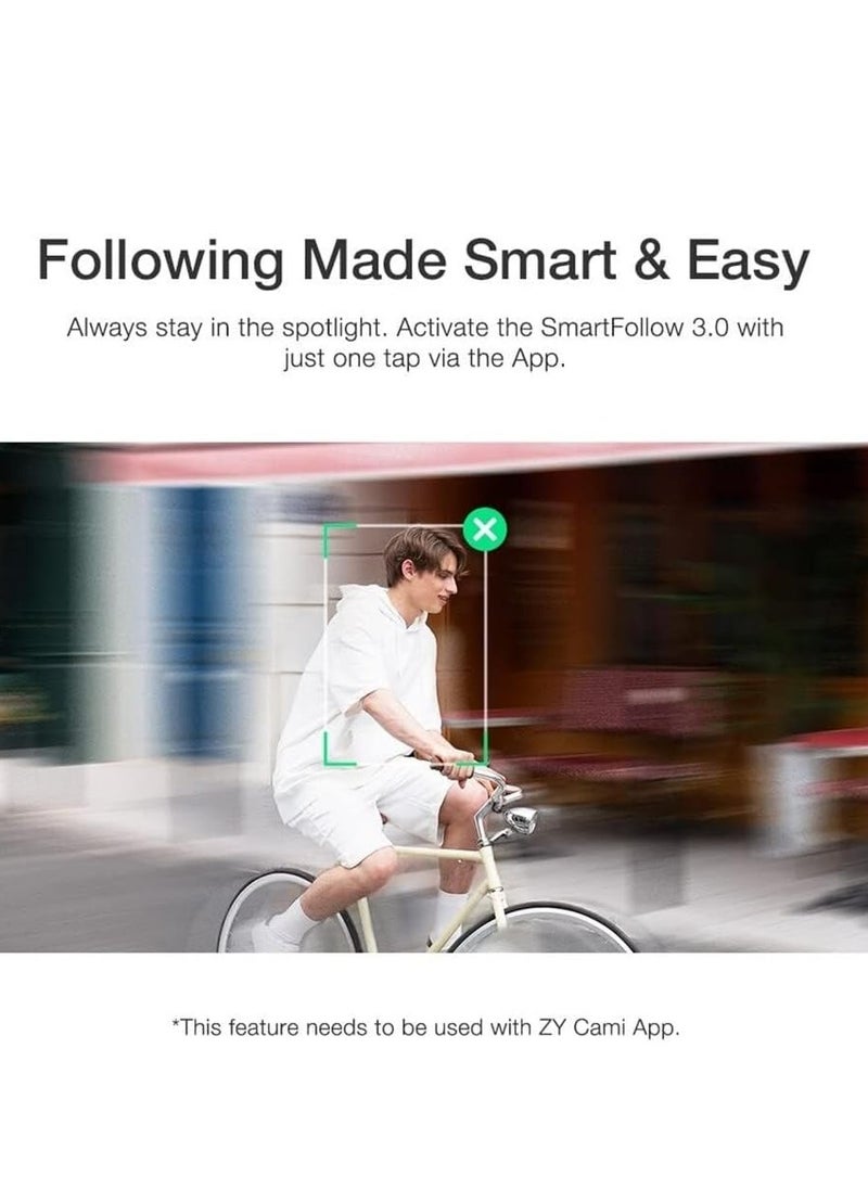 Excefore - Smooth-Q3 Gimbal Stabilizer for Smartphone Android Cell Phone iPhone Zhi yun q 3-Axis Handheld Gimble Stick w/Tripod Stand LED Fill Light for Tiktok YouTube Vlog Video Kit Face/Object Tracking - Image 1