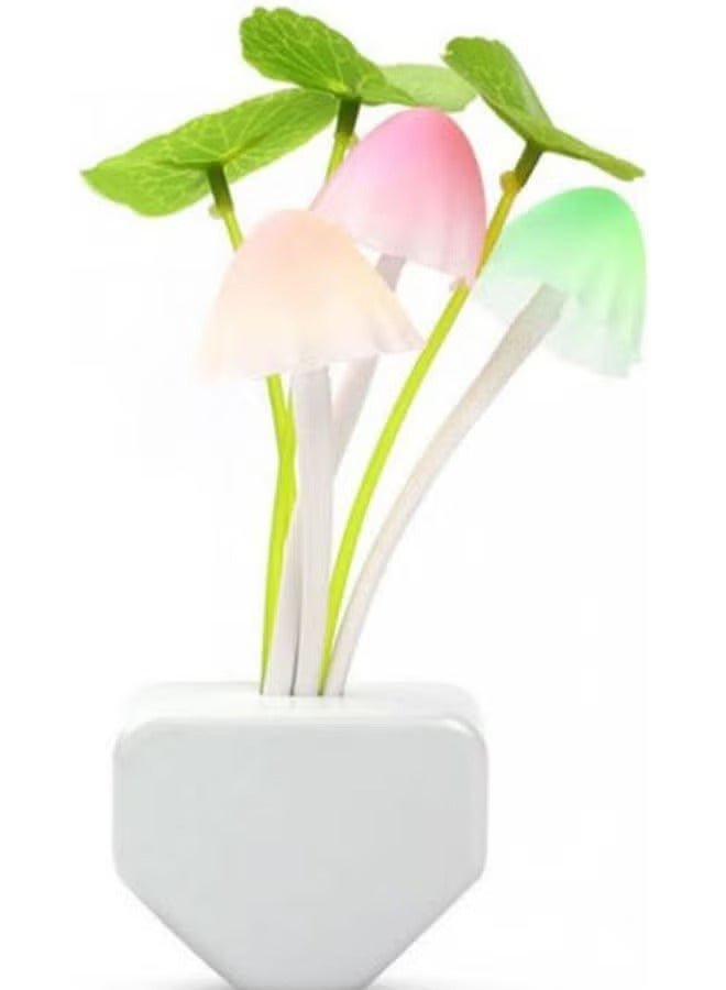 zoba Small LED mushroom lamp with automatic color changing sensor and plug for bedroom and home decor, multi-colored - Image 2