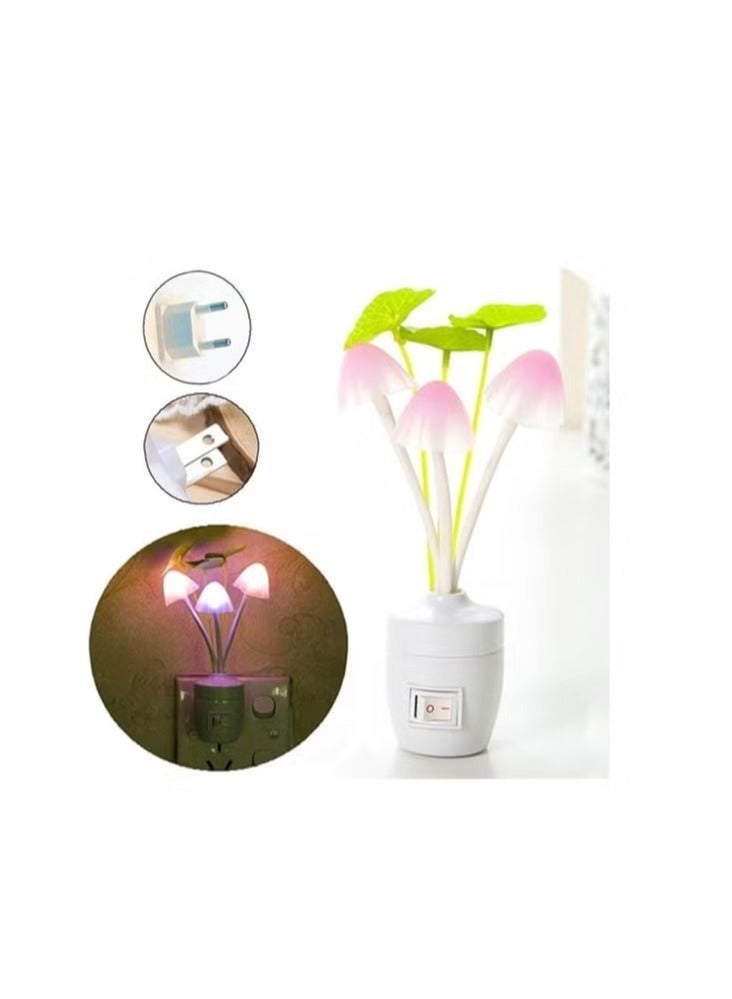 zoba Small LED mushroom lamp with automatic color changing sensor and plug for bedroom and home decor, multi-colored - Image 5