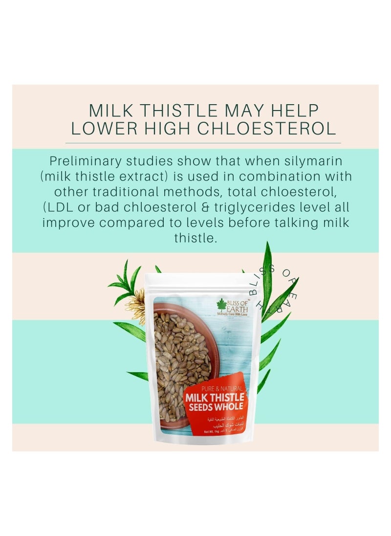 BLISS OF EARTH Milk Thistle Seeds Organic Super Food for Liver Cleansing, Immunity Booster Milk thistle Tea 500gm pack of 3  - Image 3