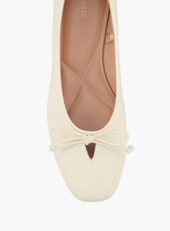 Celeste BEIGE Women Bow Detail Ballerina Shoes for Women | Best Price UAE
