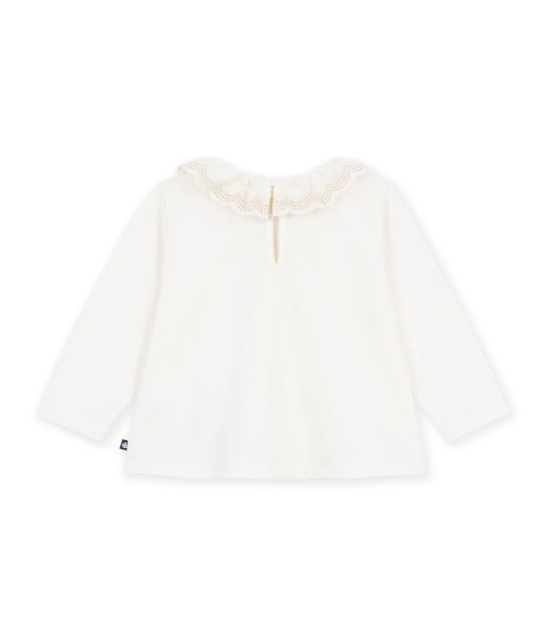 Petit Bateau Babies' Long-Sleeved Plain Cotton T-Shirt