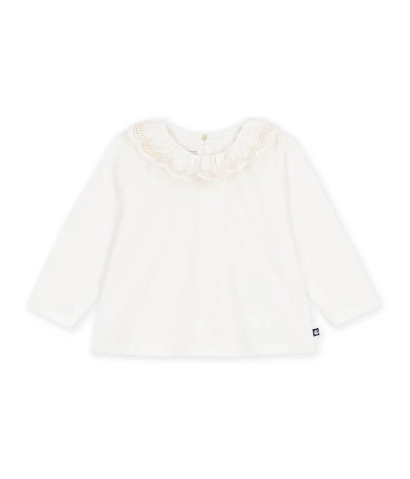 Petit Bateau Babies' Long-Sleeved Plain Cotton T-Shirt