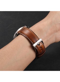O Ozone Leather Strap for Samsung Galaxy Watch 3 45mm/Galaxy Watch 46mm/Gear S3 Frontier/Classic, 22mm Genuine Leather Replacement Wristband - Brown  - Image 4