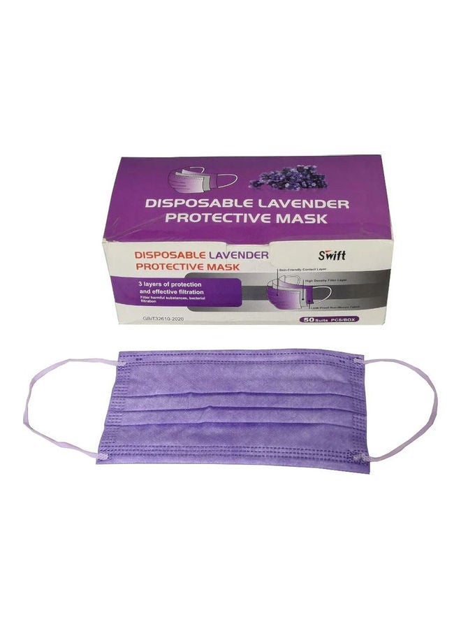 NIBEMINENT Disposable Lavender Fragrance 3 Ply Protective Face Mask