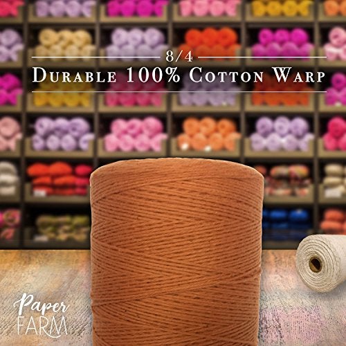 Paper Farm 100% Cotton Loom Warp Thread (Vintage Orange), 8/4 Warp Yarn (800 Yards), Perfect for Weaving: Carpet, Tapestry, Rug, Blanket or Pattern - Warping Thread for Any Loom - Image 3