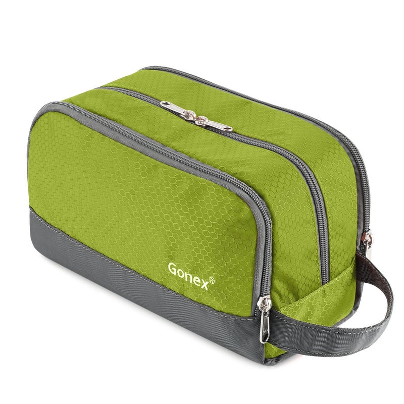 Gonex Travel Toiletry Bag Nylon, Shaving Bag Toiletry Organizer Green - Image 1