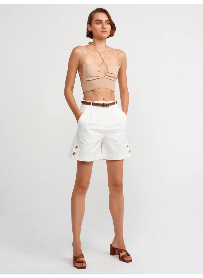 ديلفين 71162 Belted Shorts-White