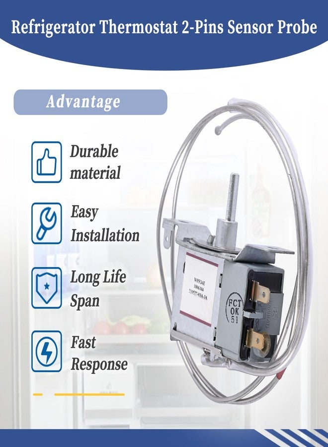 Getfarway WPF-34E Refrigerator Thermostat 2-Pins Sensor Probe Compatible with Hisense Refrigerator Temperature Controller Parts WPF34E 1806104 - Image 5