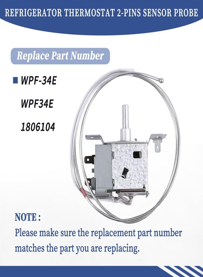 Getfarway WPF-34E Refrigerator Thermostat 2-Pins Sensor Probe Compatible with Hisense Refrigerator Temperature Controller Parts WPF34E 1806104 - Image 3