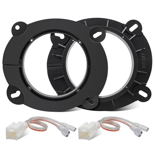 NuIth 6.5 Inch Front Door Speaker Bracket Adapter W/Wiring Harness for 2018-2023 Toyota Camry/Avalon/Highlander/Sienna Speaker Spacer Ring - Image 1