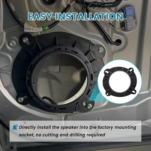 NuIth 6.5 Inch Front Door Speaker Bracket Adapter W/Wiring Harness for 2018-2023 Toyota Camry/Avalon/Highlander/Sienna Speaker Spacer Ring - Image 4