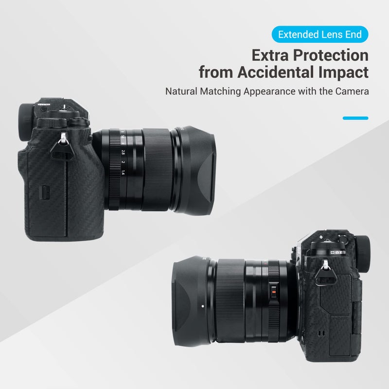 JJC Metal Square Lens Hood for Fujifilm Fuji Fujinon XF 23mm F1.4 R LM WR & XF 33mm F1.4 R LM WR Lens Replaces Fuji LH-XF23 II/LH-XF23-2 Lens Hood with a Hood Cap on X-T4 X-T3 X-Pro3 X-Pro2 Camera - Image 5