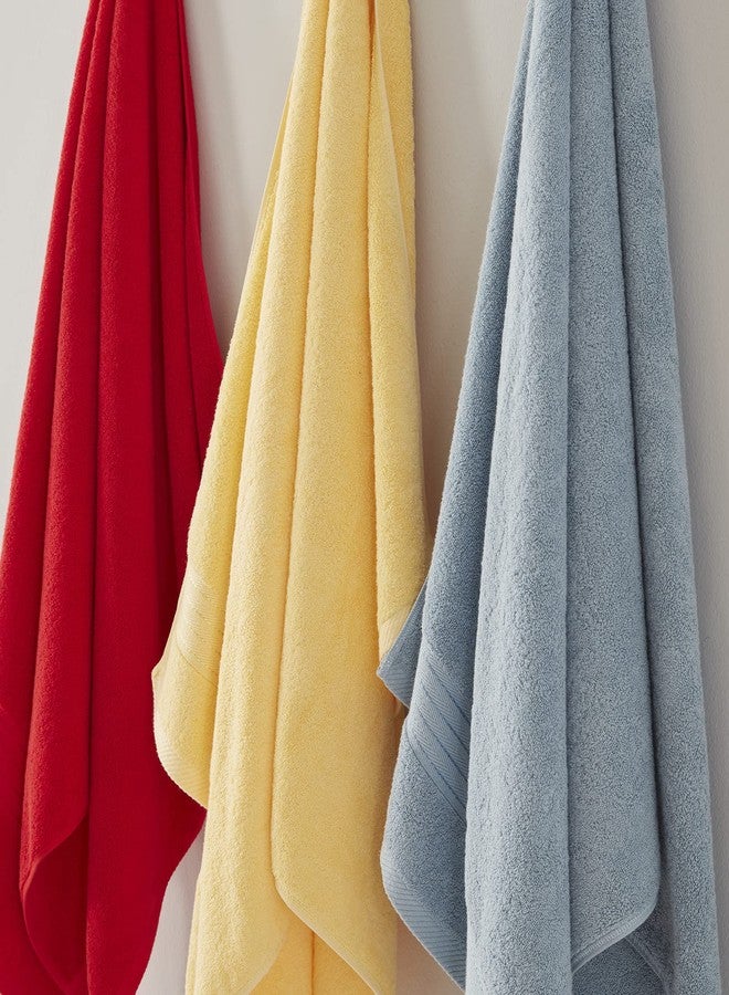 COZYART منشفة حمام كبيرة الحجم من كوزي آرت، لون أزرق فاتح، مقاس 35 × 70 بوصة، مصنوعة من القطن، ناعمة، ماصة، متينة، وزنها 650 جرامًا للمتر المربع، مثالية للاستخدام اليومي. - Image 4