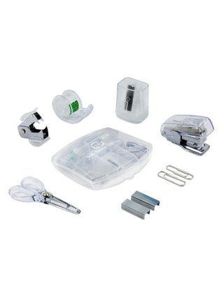 Products Clear Mini Office Supply Kit Portable Case With Scissors Paper Clips Tape Dispenser Set Pencil Sharpener Mini Stapler With Staples And Staple Remover - pzsku/Z8FCB6631D8E11B3E28F6Z/45/_/1724477237/04bfa413-689b-4e1c-8215-949b0080c2c4