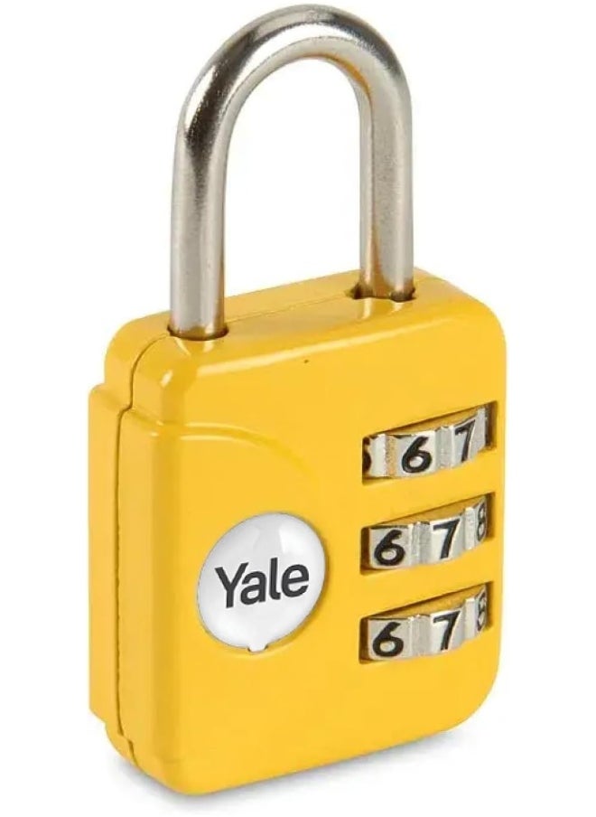 ييل قفل أمتعة Yale، 28 مم، 3 أرقام، مناسب للسفر والأمتعة، أصفر  - Image 2