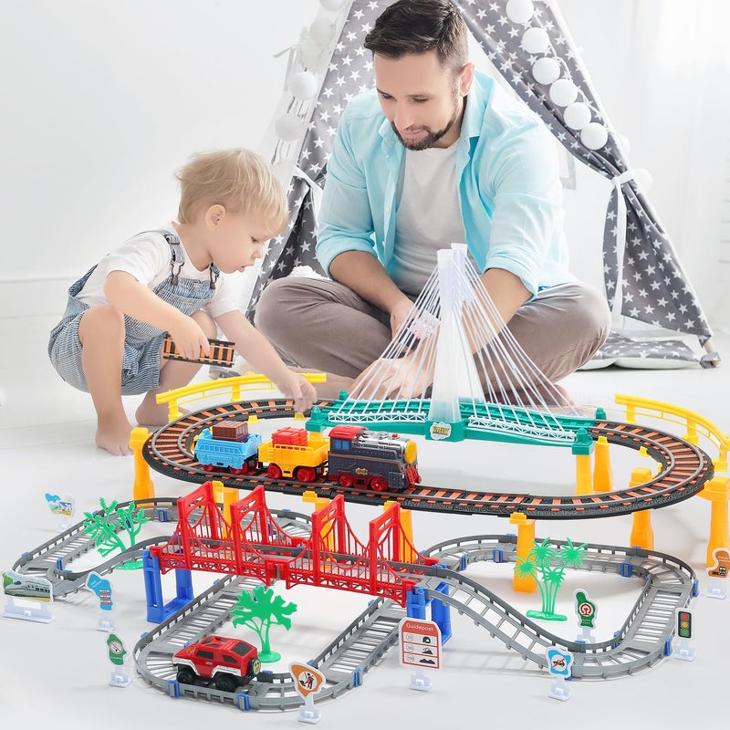 HOLYFUN Electric Toddler Train Set Toy, Battery Powered Railway Train Track Toy Playset for Kids Ages 3 4 5, Boys and Girls - Image 5