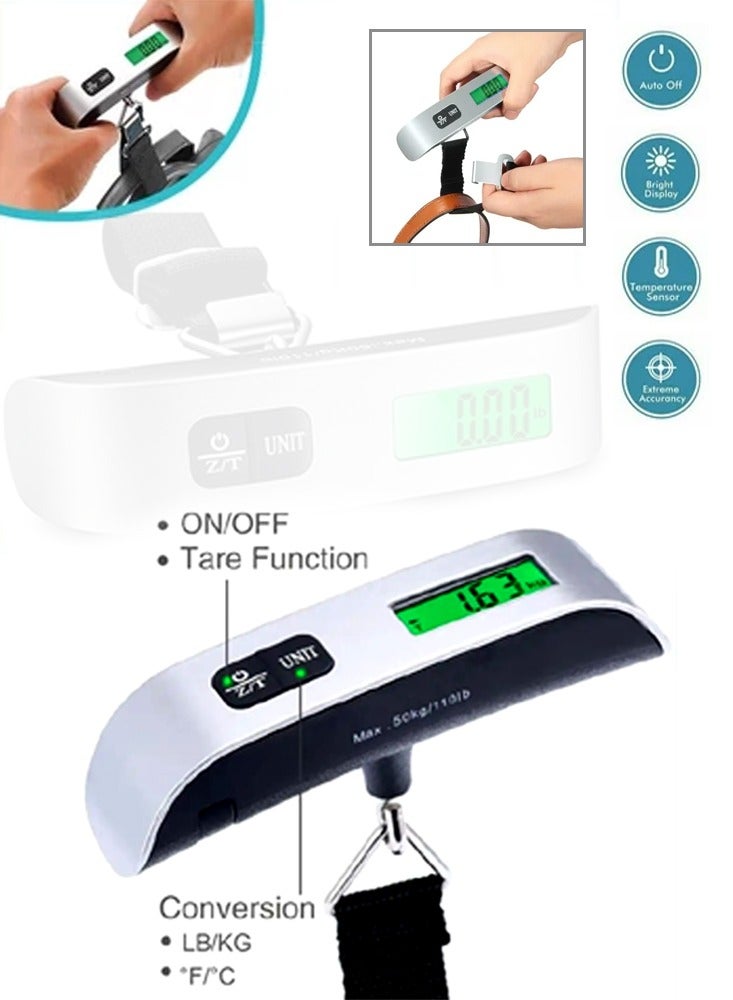 general LCD Display Portable Digital Luggage Weighing Scale Black/Silver - Image 3