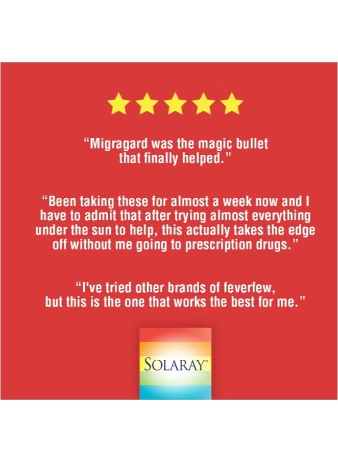 SOLARAY MigraGard 400mg, 60 VegCaps – Feverfew Herbal Supplement for Neurological Comfort & Head Wellness - Image 4