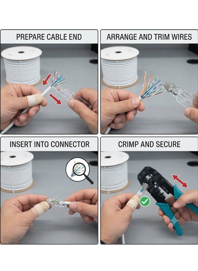 ليكسو كابل التصحيح Lecxo 3G + Cat6e UTP 23AWG رمادي 100 متر ، كابل إيثرنت LAN معتمد من UKAS URS ETL - Image 3
