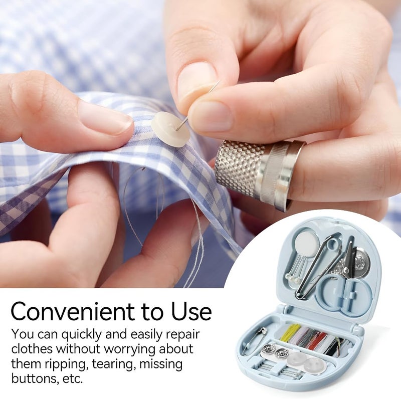 MeeTo Mini Travel Sew Kit Sewing Box Pocket Folding Kit Compact Mini Travel Sewing Kit with Scissor, Needle, Cutton, Thread, Pin, Clip (PO - 1) - Image 2