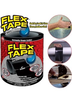 FLEX TAPE Waterproof Flex Seal Super Strong Adhesive Sealant Tape For Any Surface, Stops Leaks, Large (Black) 