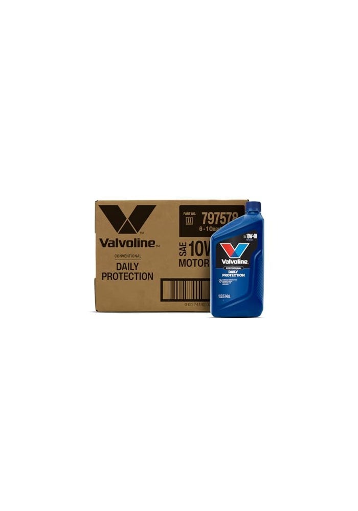 Valvoline زيت محرك فالولين للحماية اليومية 10W40 التقليدي 1 QT علبة من 6 قد يختلف التعبئة - Image 1