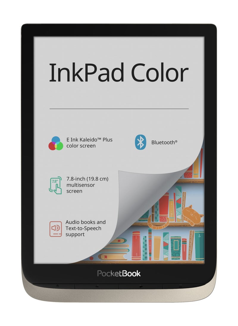 PocketBook - InkPad Color 7.8" e-Book Reader - WiFi & Bluetooth Connectivity for AudioBooks & Music - Silver - Image 1