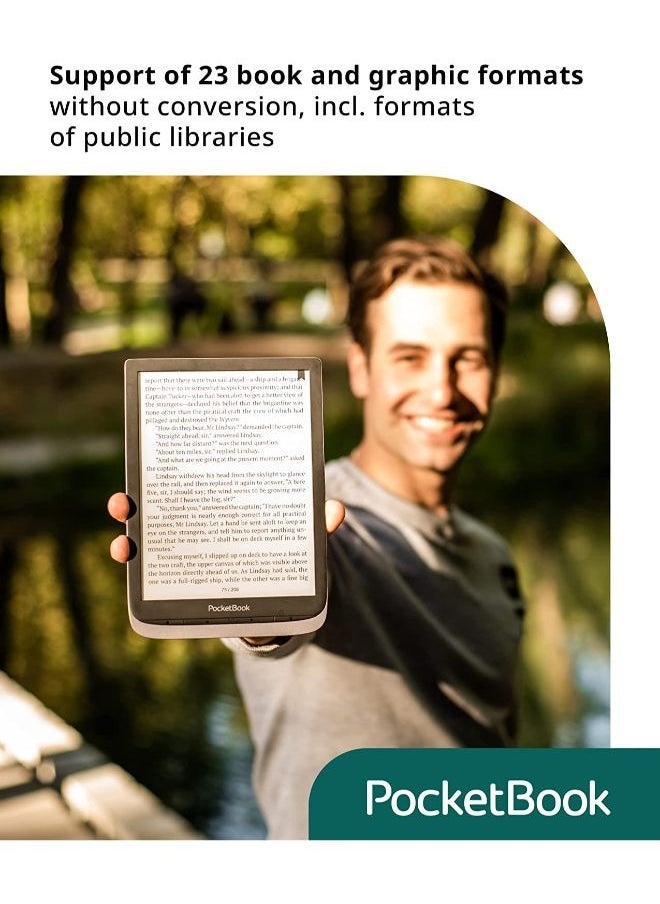 PocketBook - InkPad Color 7.8" e-Book Reader - WiFi & Bluetooth Connectivity for AudioBooks & Music - Silver - Image 1