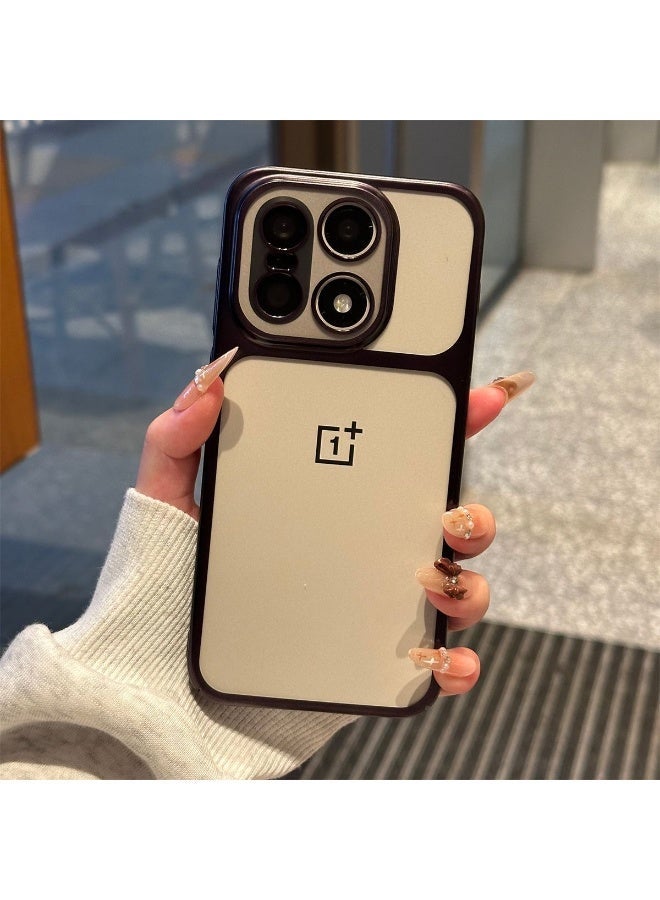 Compatible with Oneplus 15 back Case cover,Transparent, Electroplated, Frosted texture, PC material, Thin, Lightweight, Anti fingerprint，Lens protection - Image 2