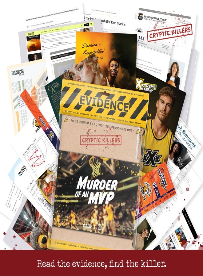 Cryptic Killers Unsolved Murder Mystery Game - Murder of an MVP - Cold Case Files Investigation - Detective Clues/Evidence - Solve The Crime - Individuals, Date Nights & Party Groups - Image 4
