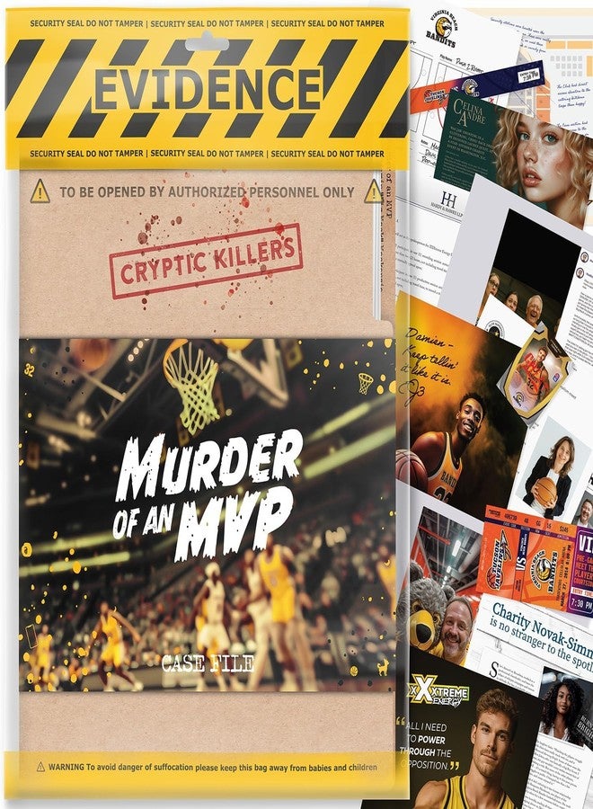 Cryptic Killers Unsolved Murder Mystery Game - Murder of an MVP - Cold Case Files Investigation - Detective Clues/Evidence - Solve The Crime - Individuals, Date Nights & Party Groups - Image 1